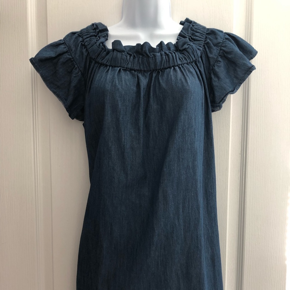 Off the shoulder denim dress!